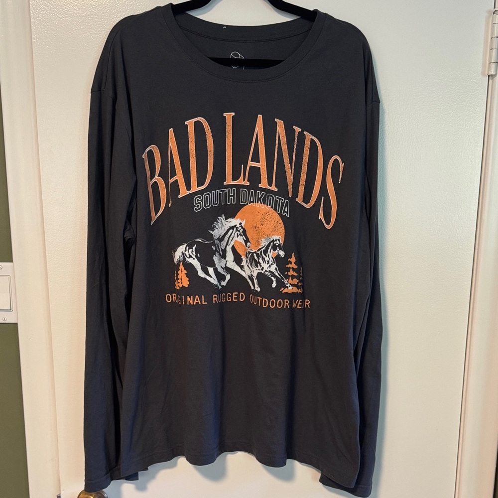 Black Bad Lands Long Sleeve Shirt